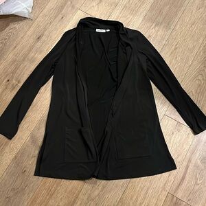 SUSAN GRAVER open cardigan in black, size medium